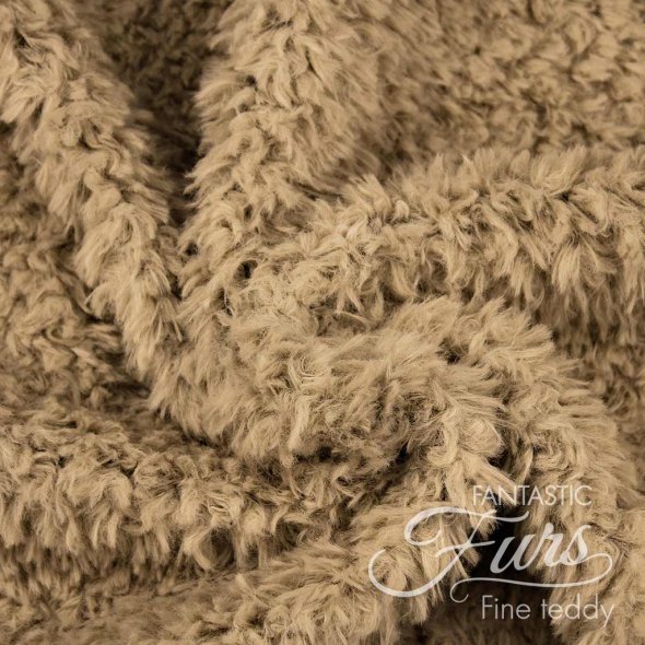 Kullaloo FANTASTIC Furs Fine Teddy Kunstfell (0,75 x 1 m/ Florlänge 10 mm) 62401 - beige/macadamia