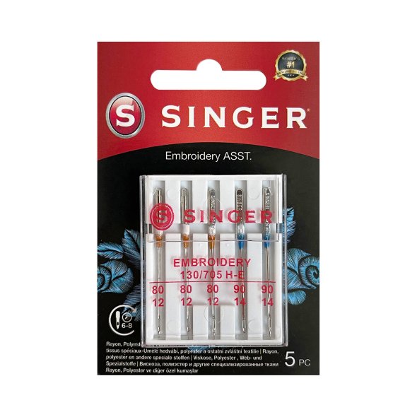 Singer Embroidery-Nadel Stärke 80-90/ System 130/ 705 H-E/ 5 Nadeln