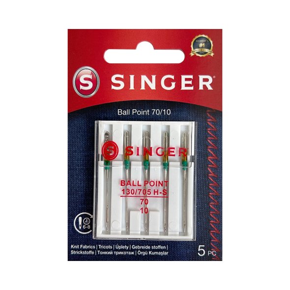 Singer Ball Point Sticknadel Stärke 70/ System 130/ 705 HS/ 5 Nadeln