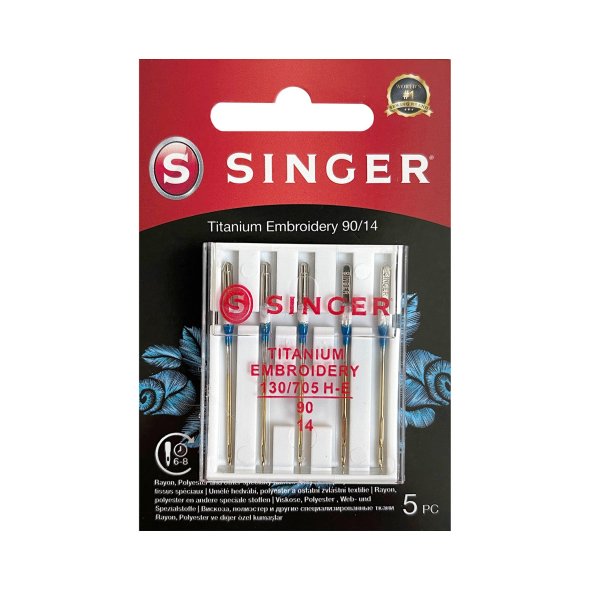 Singer Titanium Embroidery Stärke 90/ System 130/ 705H-E/ 5 Nadeln