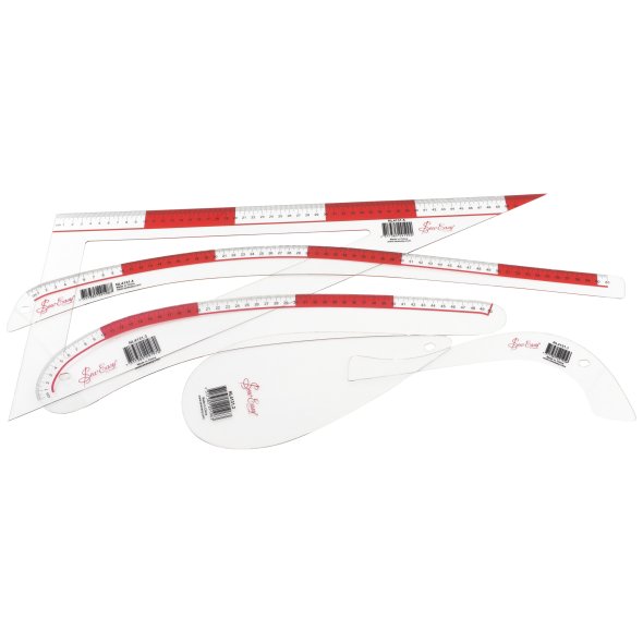 Sew Easy Schneider-Designerlineale-Set (Kurvenlineale/ Kunststoff/ 5-teilig/ Skalierung cm)
