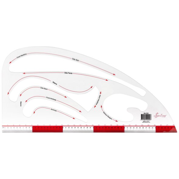 Sew Easy Schneider-Designerlineal (Kurvenlineal/ Kunststoff/ Skalierung 56 cm)