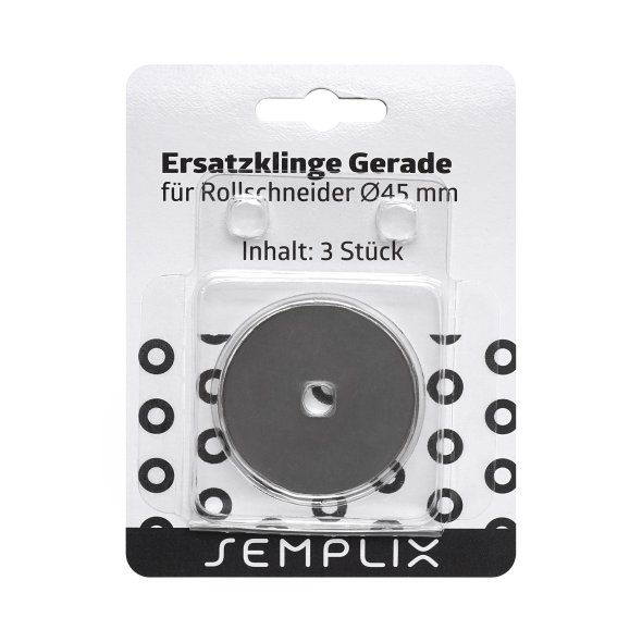 Semplix Ersatzklinge für Rollschneider Maxi gerade (45 mm/ 3 St.)