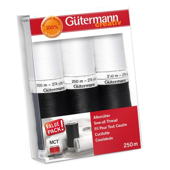 Gütermann Nähfaden-Set 734000-6 Allesnäher (6 Spulen/ 250 m)
