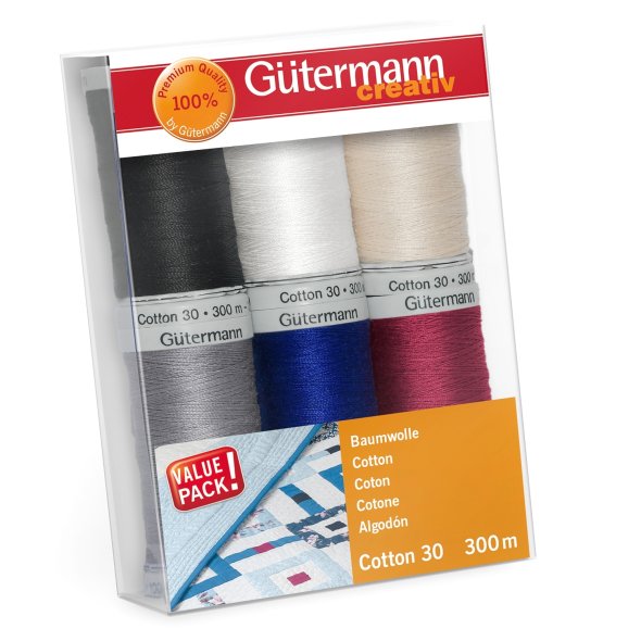 Gütermann Nähfaden-Set 734022-1 Cotton 30 (6 Spulen/ 300 m)