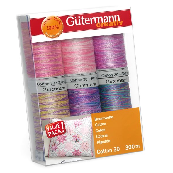 Gütermann Nähfaden-Set 734022-4 Cotton 30 (6 Spulen/ 300 m)