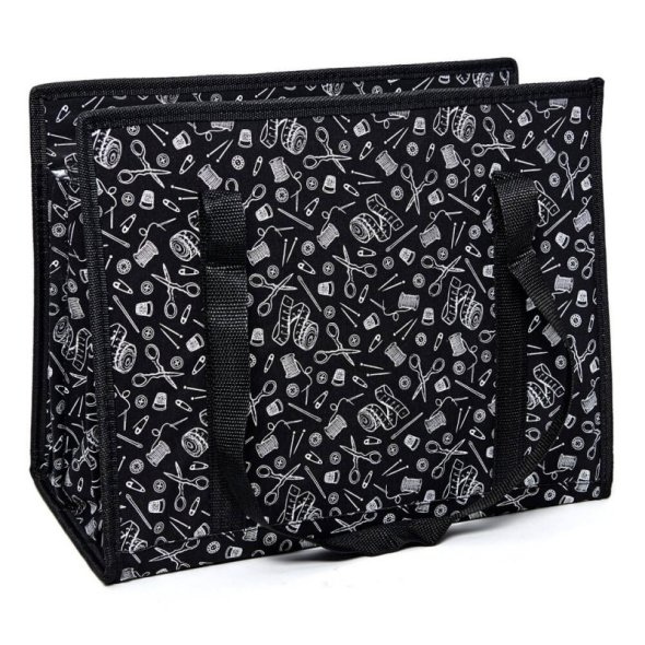 Hemline Gold Mehrzweck Basteltasche (28,5 x 36,5 x 17,8 cm/ schwarz/ weiß)