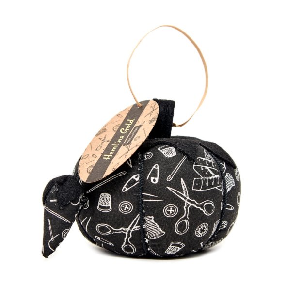 Hemline Gold Nadelkissen Tomate (10 x 7 cm/ schwarz/ weiß)