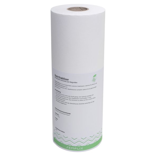 Semplix BasicStabilizer (50 cm  x 100 m/ mittel. Stickvlies zum Wegreißen/ weiß)