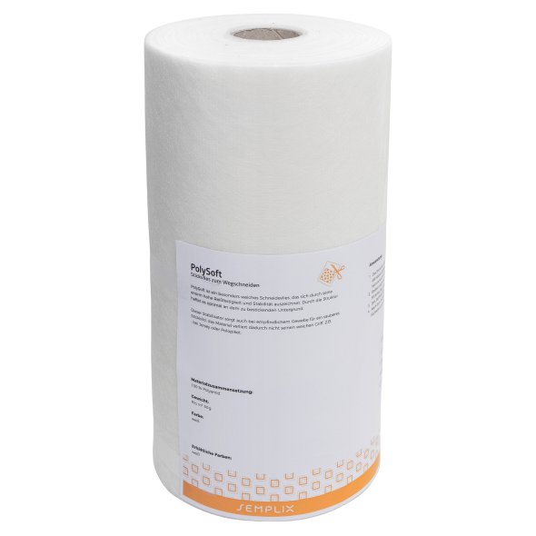 Semplix PolySoft (33 cm x 100 m/ Stickvlies zum Wegschneiden/ weiß)
