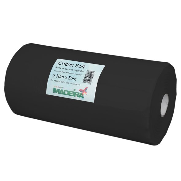 Madeira Cotton Soft Stickunterlage zum Wegreißen (schwarz/ 0,3 x 50 m)