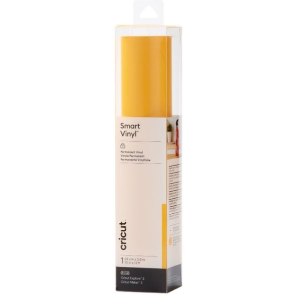 Cricut Smart Vinyl Plotterfolie matt (33 cm x 3,6 m/ selbstklebend/ versch. Farben) Maize Yellow - 2008657