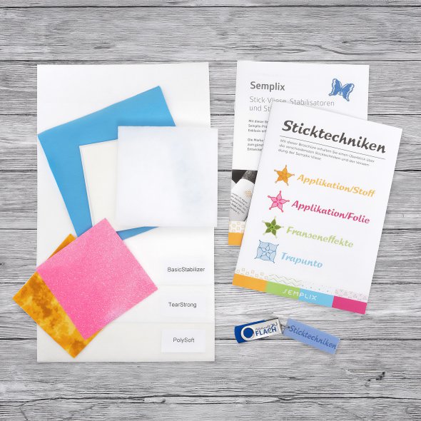 Projektbox Sticktechniken - alle Stickmuster auf USB + Material + Anleitung