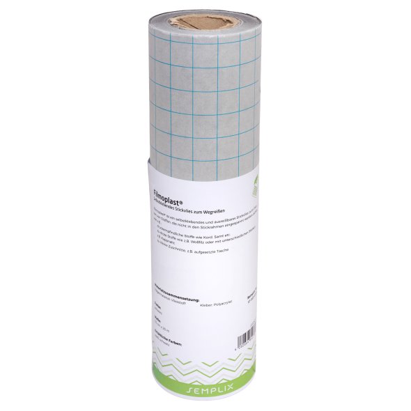Semplix Filmoplast® (33 cm x 25 m/ selbstkleb. Stickvlies zum Wegreißen/ schwarz)