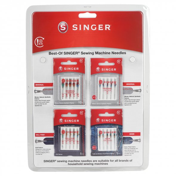 Singer Best-Of Nähmaschinennadel-Set (4 Blister/ 25 Nadeln)