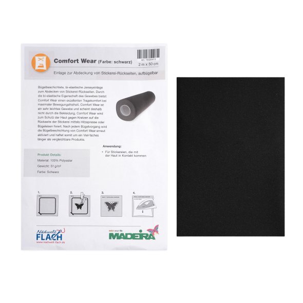 Comfort Wear (für Stickerei-Rückseiten/ aufbügelbar/ 2 m x 50 cm/ schwarz)