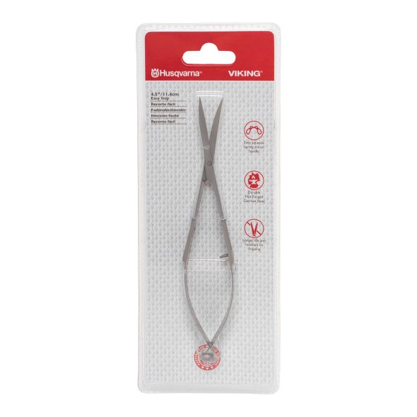 Husqvarna Viking gebogene Pinzettenschere (11,4 cm/ 4,5"/ silbergrau-matt)