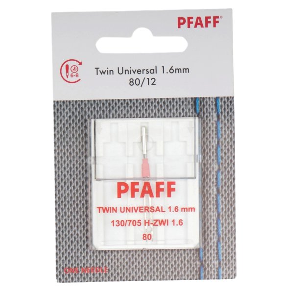 Pfaff Universal-Zwillingsnadel Stärke 80/ 1,6 mm/ System 130/ 705H-ZWI/ 1 Nadel