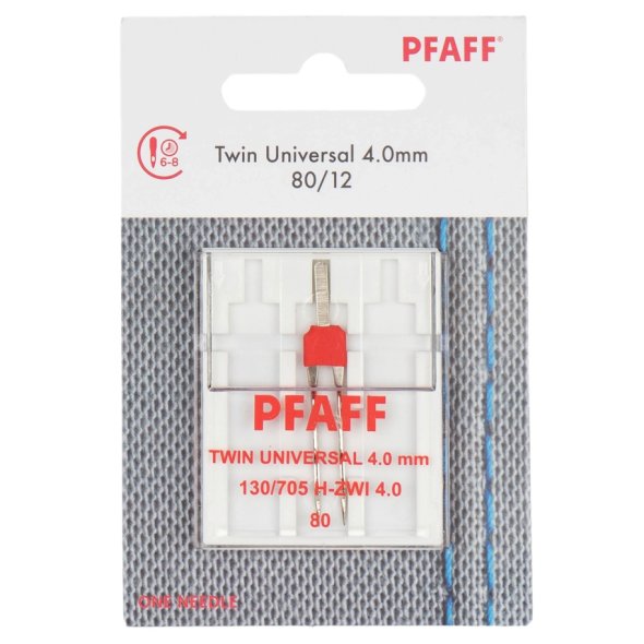 Pfaff Universal-Zwillingsnadel Stärke 80/ 4 mm/ System 130/ 705H-ZWI/ 1 Nadel