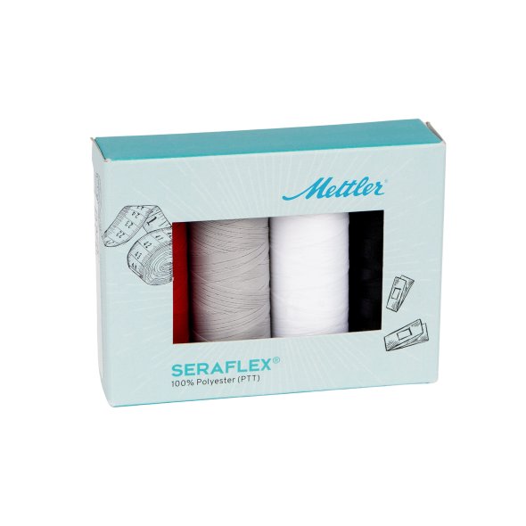 Amann Mettler Seraflex No.120 Elastik-Garnset (4 Farben/ 130 m)