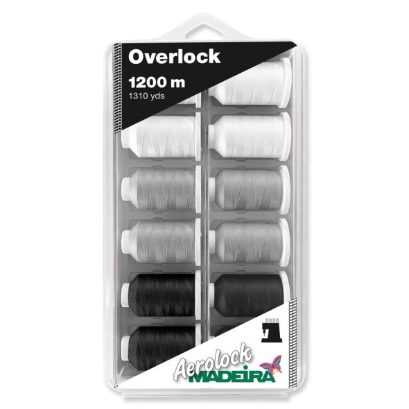 Madeira Aerolock No.125 Overlock Garnbox Black & White (3 Farben/ 12 x 1200 m)