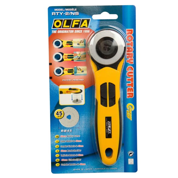 Olfa Rollschneider RTY-2/NS NEU einfaches Klingenwechseln (Comfort Griff/ 45 mm)