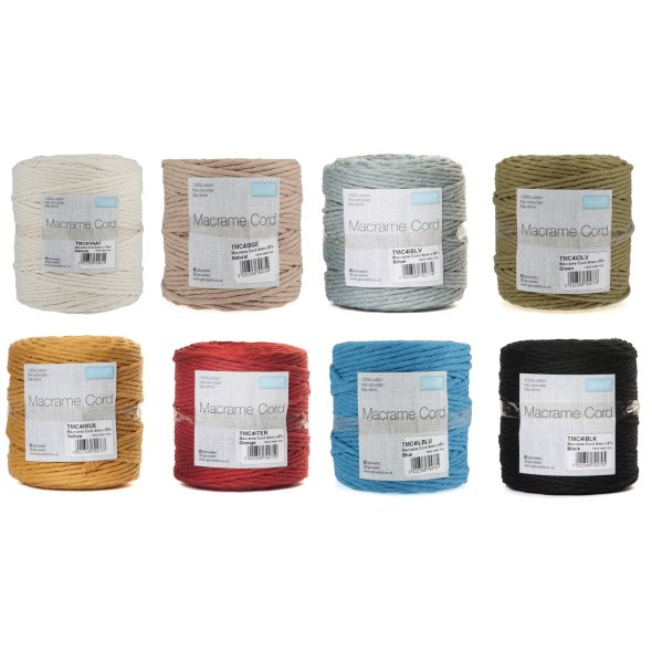Makramee Garn (87 m x 4 mm/ verschiedene Farben)