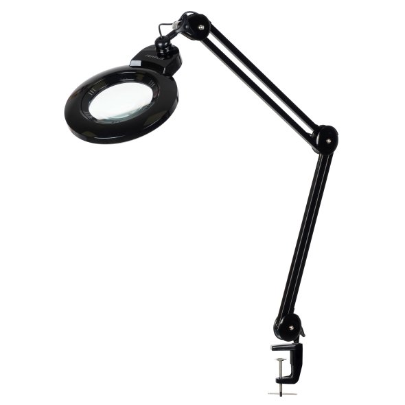 Semplix LED Lupen-Tischlampe schwarz (60 PCS LED/ 3D Linse/ dimmbar/ Tischklemme)