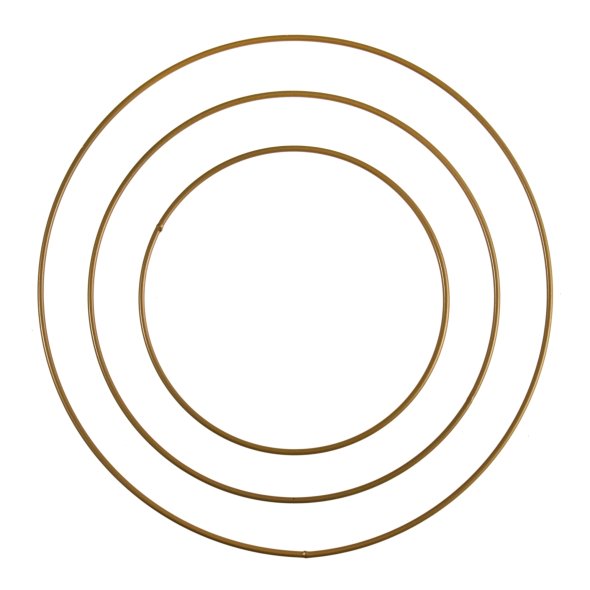 Metallringe 3er-Set (Gold/ Ø 15 cm/ /20 cm/ 25 cm)