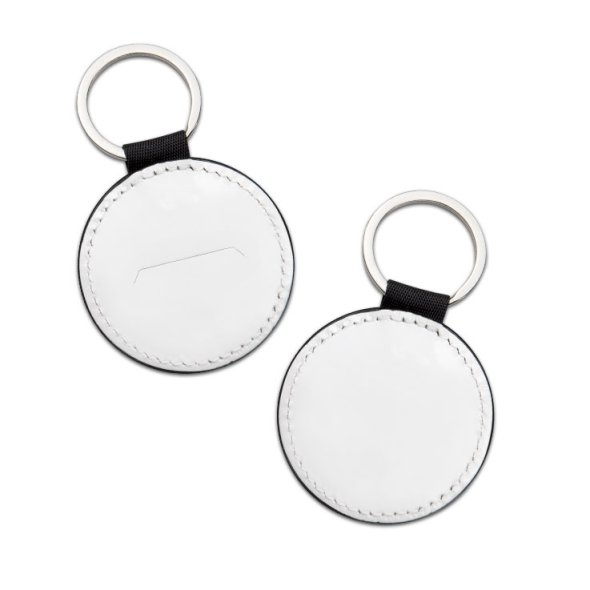 PlottiX Schlüsselanhänger Rund mit Münzhalter zum Sublimieren (weiß/ Ø 5,2 cm)