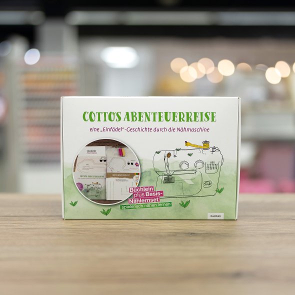 cuci cuci Cottos Abenteuerreise eine Einfädelgeschichte Büchlein + Nählernset