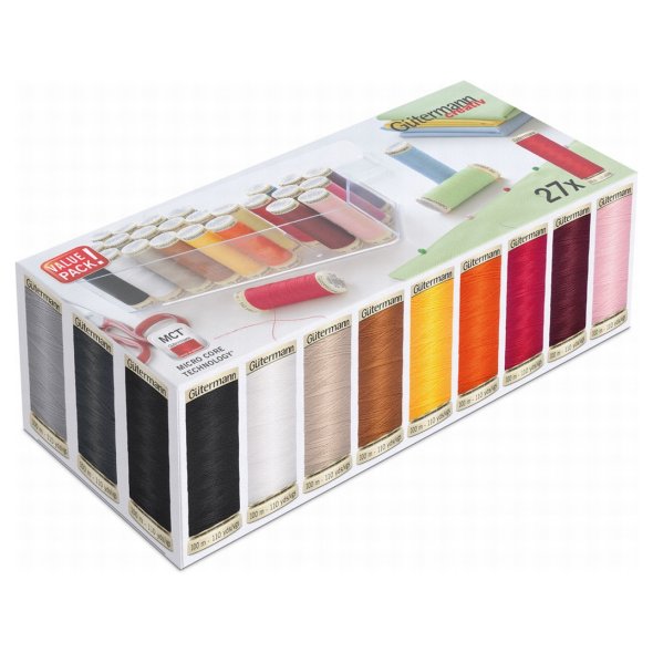 Gütermann Allesnäher Nähfaden-Acrylbox (27 Farben/ 100 m)