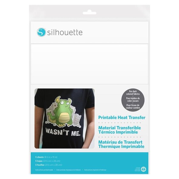 Silhouette bedruckbare Aufbügelfolie dunkel (5 Bögen/ 216 x 279 mm)