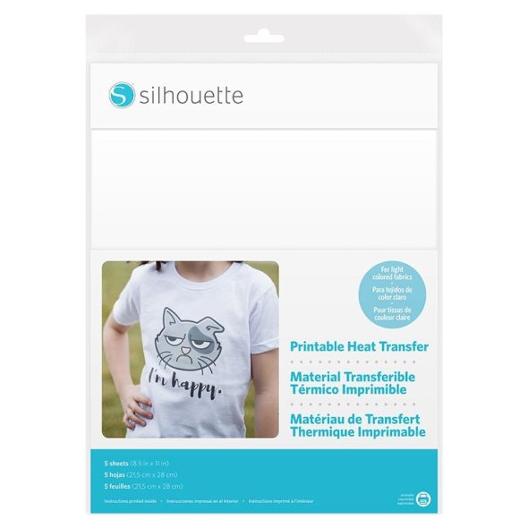 Silhouette bedruckbare Aufbügelfolie hell (5 Bögen/ 216 x 279 mm)