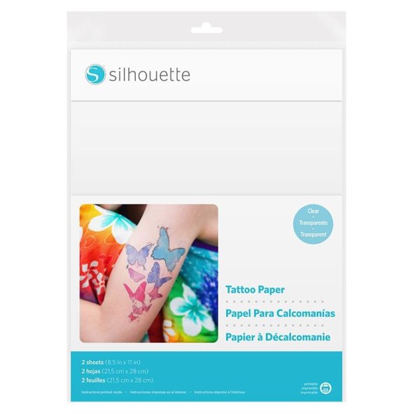 Silhouette Tattoo-Papier bedruckbar/ transparent (2 Bögen/ 215 x 280 mm)