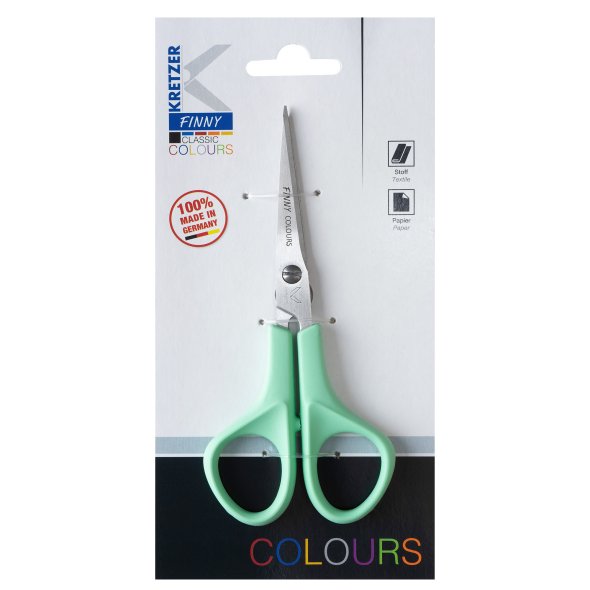 Kretzer FINNY Colours Stickschere (13 cm 5"/ versch. Farben) Mintgrün