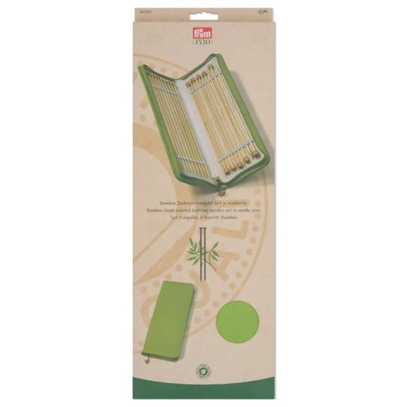 Prym Jackenstricknadel-Set in Nadeltasche Bambus (Stärken 3,0-8,5 mm/ 33 cm)