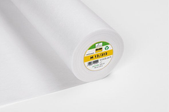 Vlieseline M12 Vlieseinlage (weiß/ nähbar) Rolle 0,90 m x 25 m