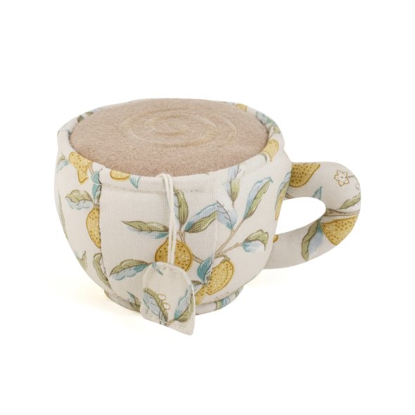 Nadelkissen Teetasse Design "Zitrone" (80 x 100 x 65 mm)