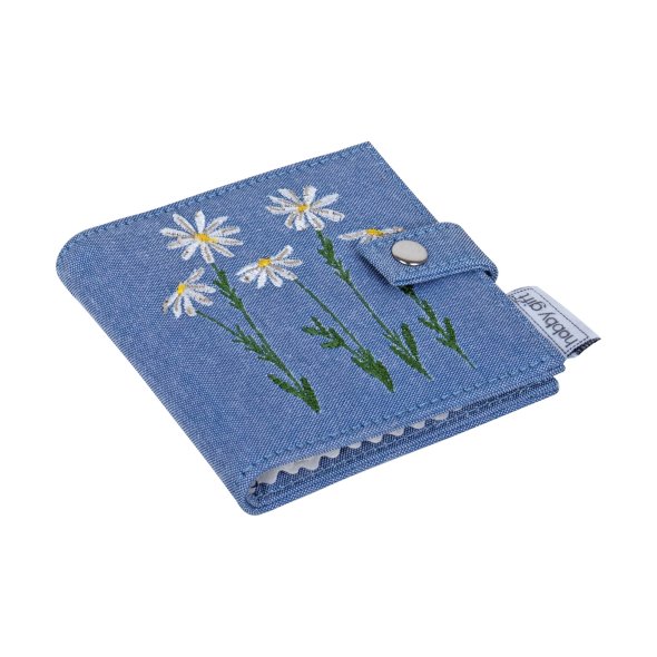 Näh-Reise-Set Design Jeans gestickte "Blümchen" (15 x 95 x 99 mm)