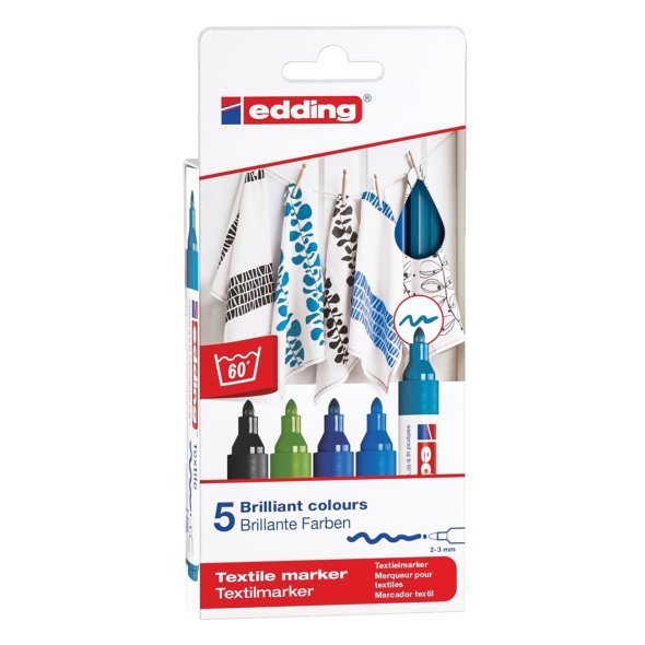 Edding 4500 textile marker Box (Special / 5 kühle Farben)