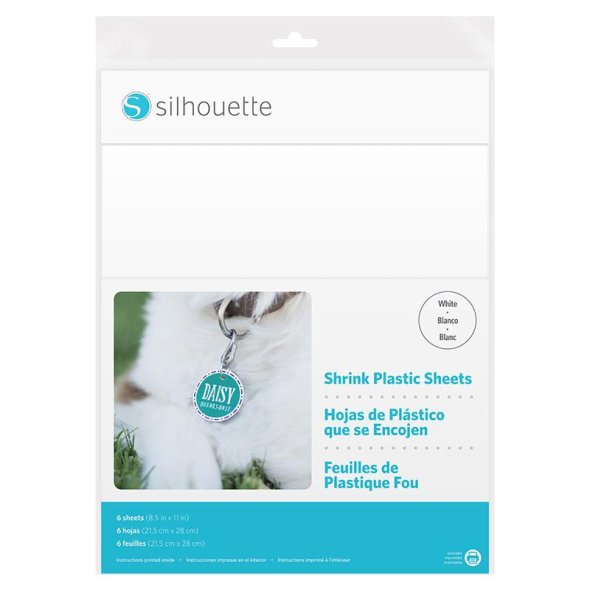 Silhouette Schrumpfplastik (8 Bögen/ 21,5 x 28 cm/ weiß)