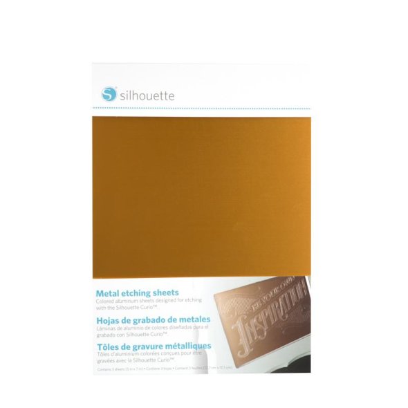 Silhouette Metallätzbögen (3 Blätter/ schwarz/ rosa/ gold)