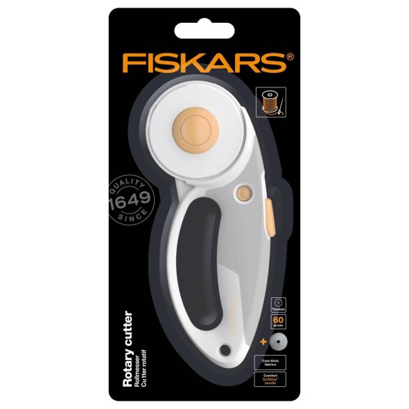 Fiskars Rollmesser / Rollschneider mit Komfortgriff (Ø 60 mm)