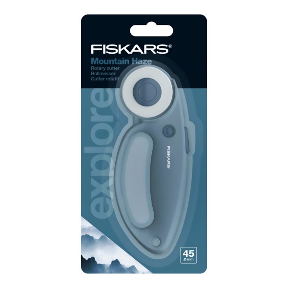 Fiskars Rollmesser/ Rollschneider "Mountain Haze" mit Komfortgriff (Ø 45 mm)