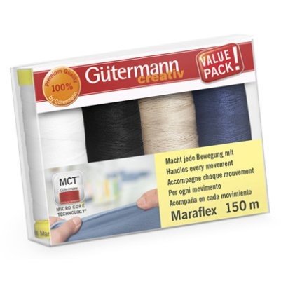 Gütermann Nähfaden-Set Maraflex (4 Farben / 150 m)