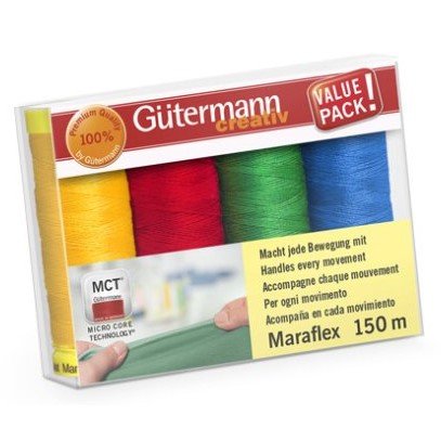 Gütermann Nähfaden-Set Maraflex (4 Farben / 150 m)