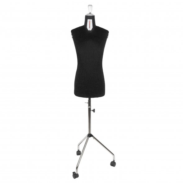 Fabma Schneiderpuppe/Scheiderbüste Herren / mit Rollen (männlich / Größe 40 - 50 / schwarz / verstellbar)