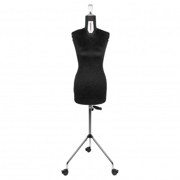 Fabma Schneiderpuppe/Schneiderbüste / mit Rollen (weiblich / Größe 36 - 48 / schwarz / verstellbar)