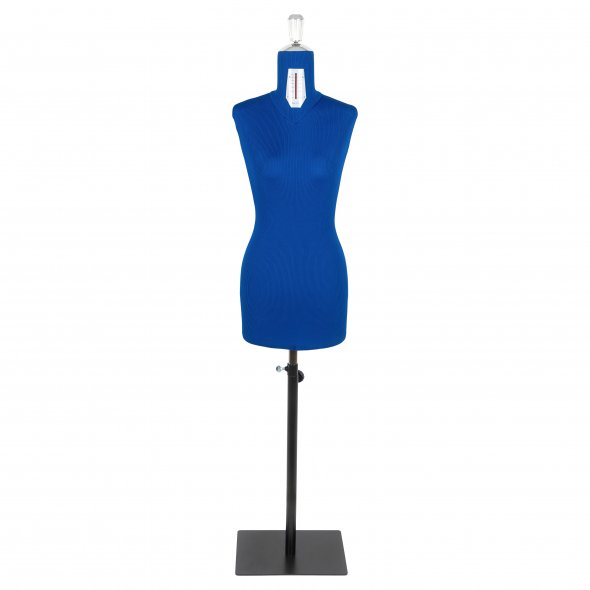 Fabma Schneiderpuppe/Schneiderbüste SMART / mit Sockel (weiblich / Größe 36 - 48 / blau / verstellbar)